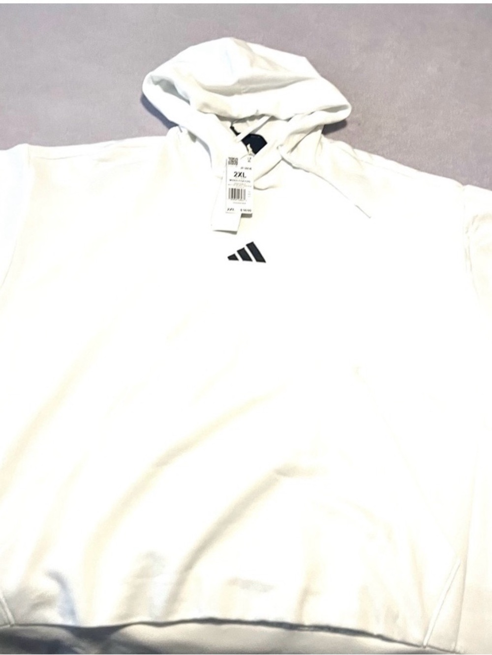 Adidas 2 XL white hoodie new
